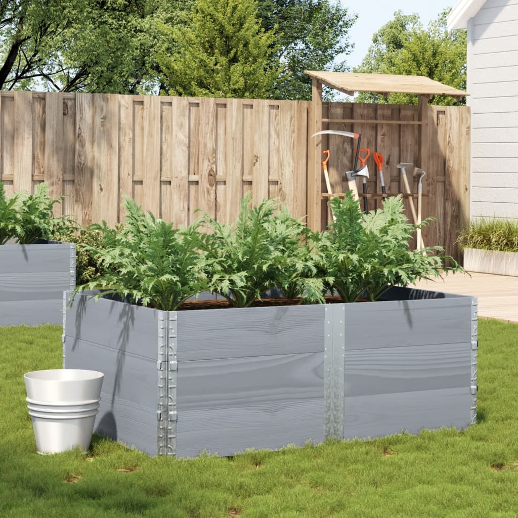 VidaXL Plantenbak 150x100 cm massief groenenhout grijs