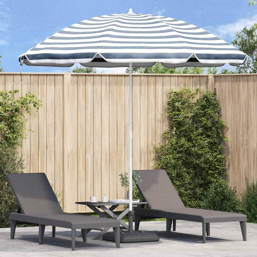 Vidaxl strandparasol blauw en wit 263 x 263 x 272 cm
