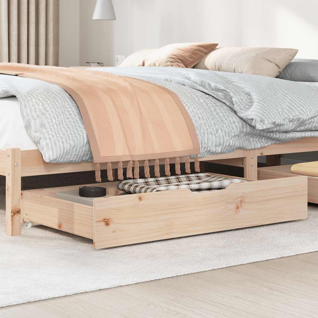 Vidaxl bedladen 2 st met wieltjes 95x55x17 cm massief groenhout