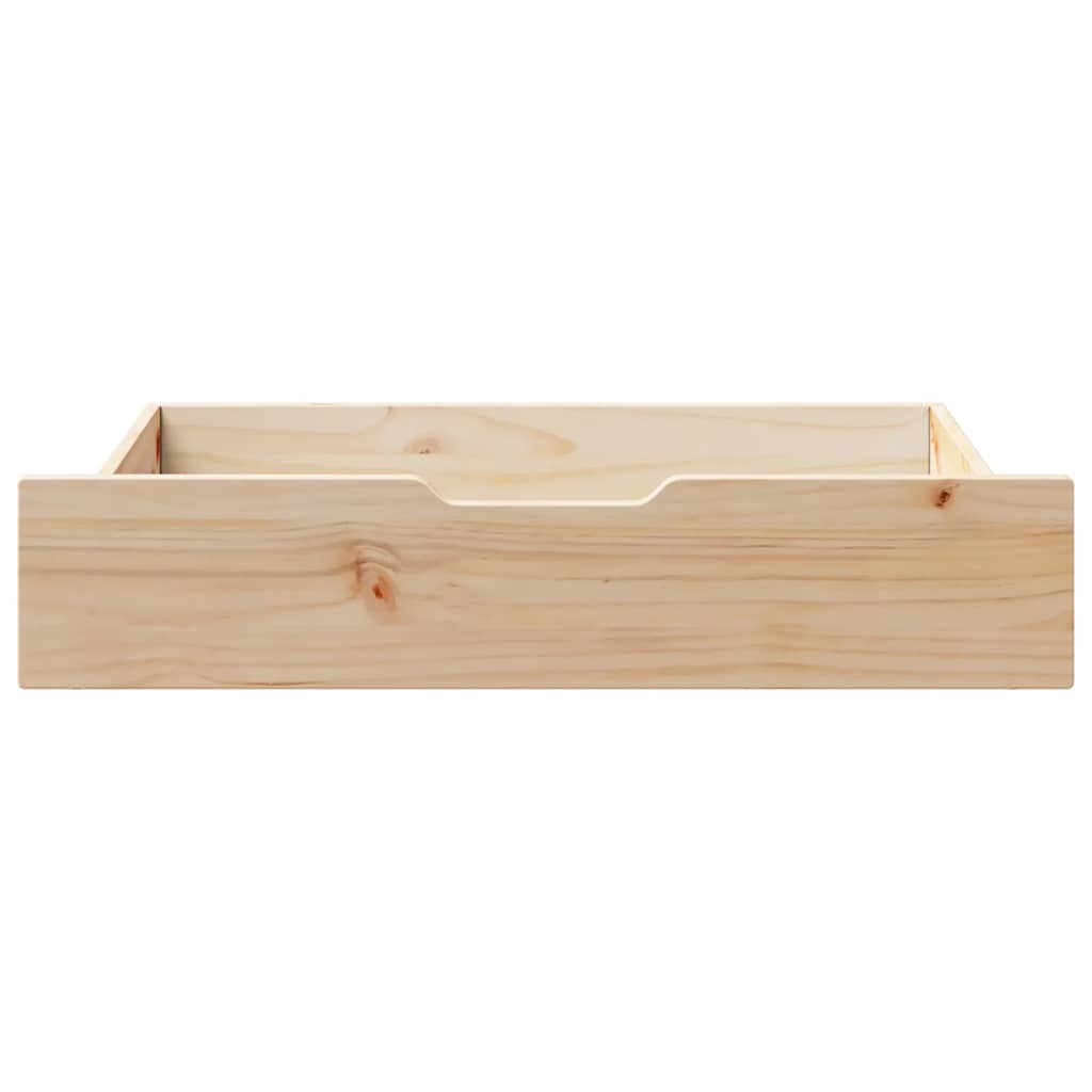 Vidaxl bedlades 2 st met wieltjes 80x55x17 cm massief groenhout