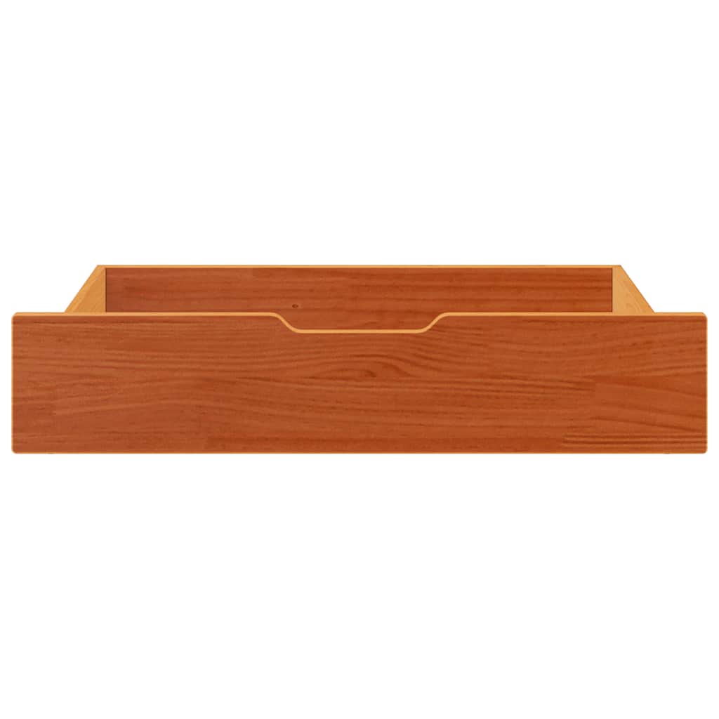 Vidaxl bedlades 2 st 80x55x17 massief grenenhout wasbruin