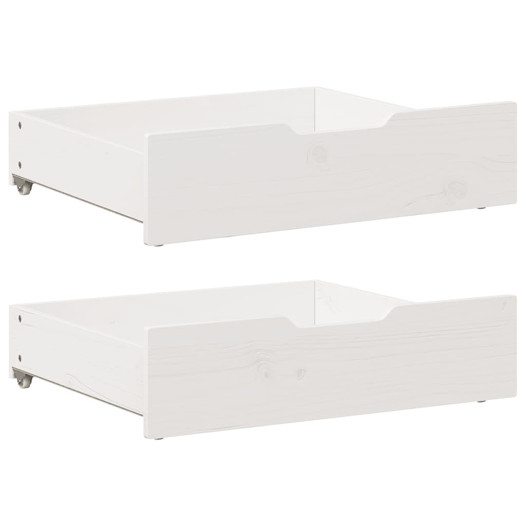 Vidaxl bedladen 2 st 75x55x17 cm massief groenhout wit