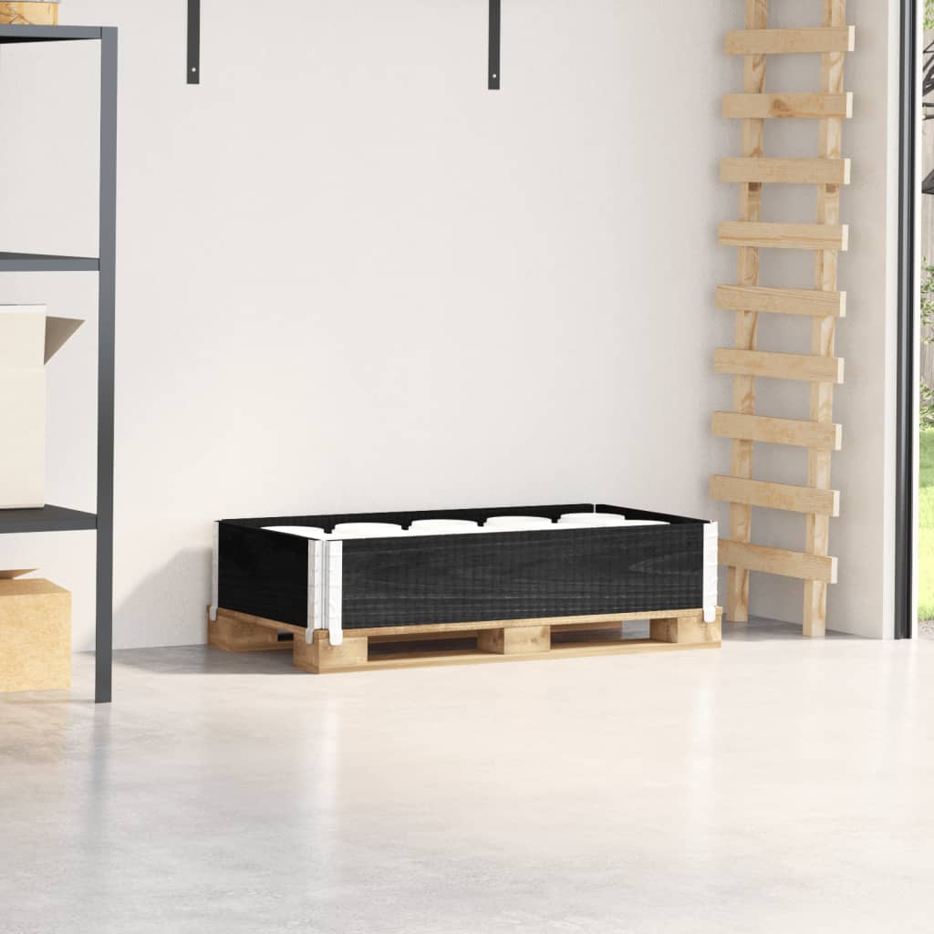 Vidaxl palletopzetrand 100x50 cm massief groenenhout zwart