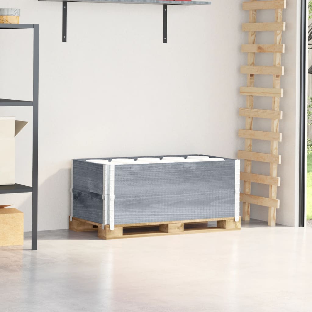 Vidaxl palletopzetranden 2 st 100x50 cm massief groenenhout grijs