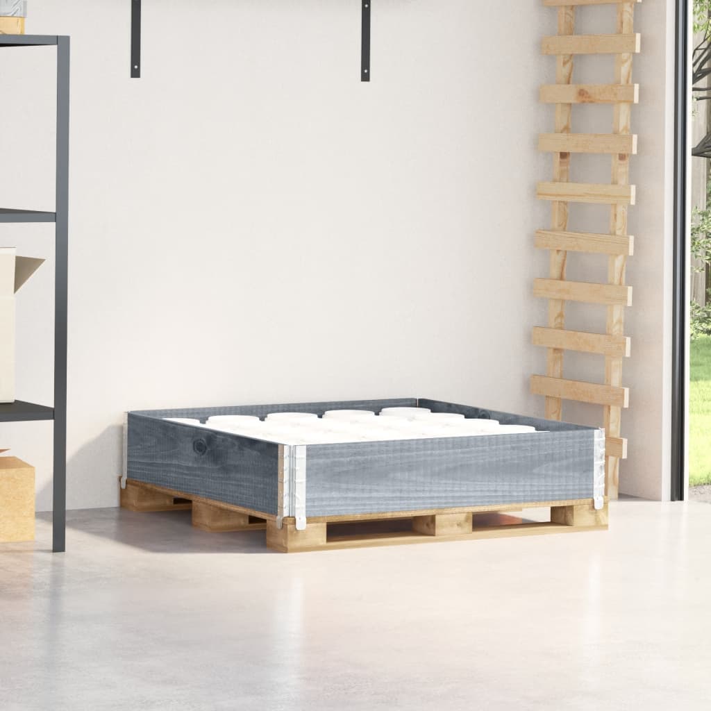 Vidaxl palletopzetrand 100x100 cm massief groenenhout grijs