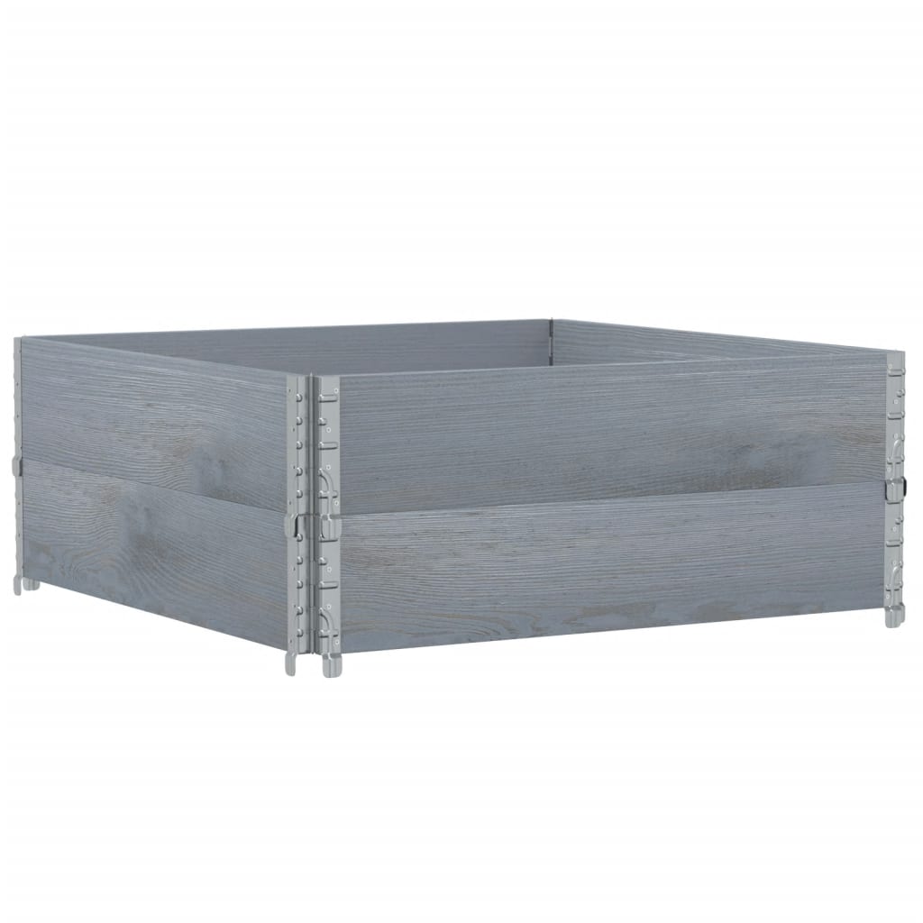 Vidaxl palletopzetranden 2 st 100x100 cm massief groenenhout grijs