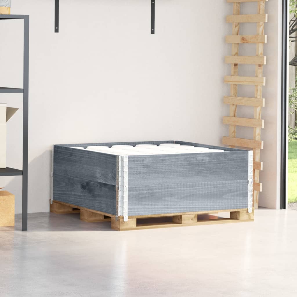 Vidaxl palletopzetranden 2 st 100x100 cm massief groenenhout grijs