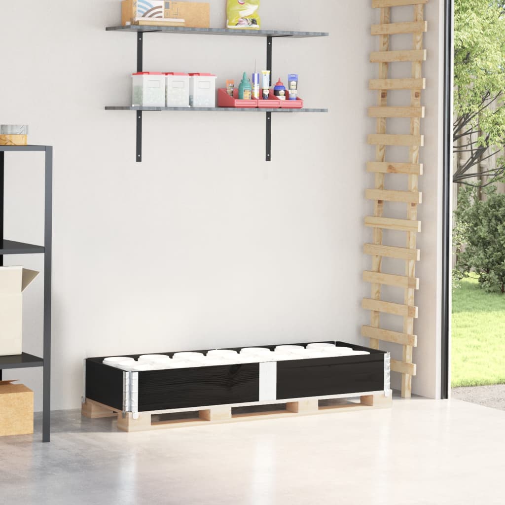 Vidaxl palletopzetrand 150x50 cm massief groenenhout zwart