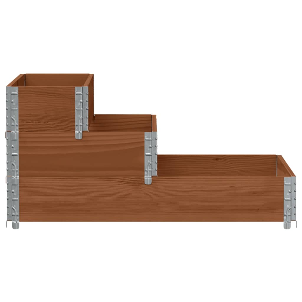 Vidaxl bestaande plantenbak 3-laags 120x80 cm massief groenenhout bruin