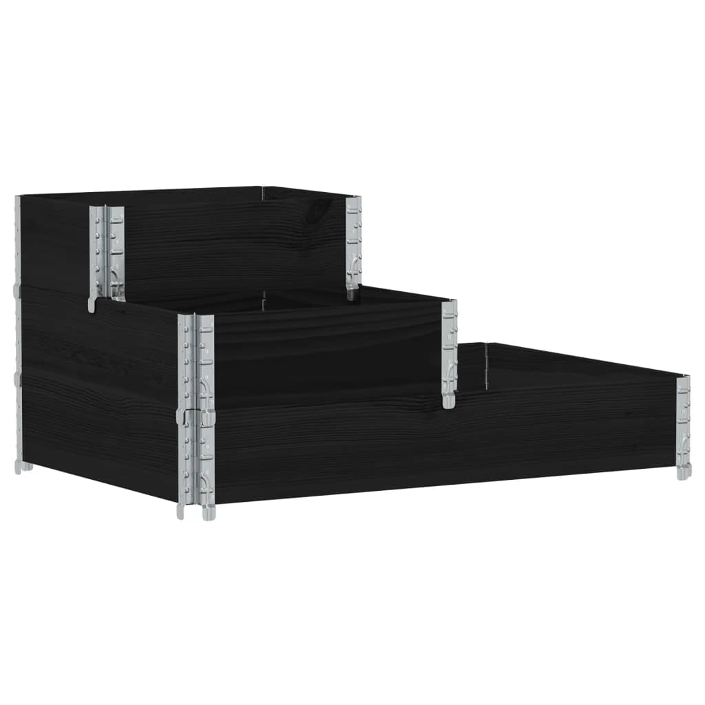 Vidaxl bestaande plantenbak 3-laags 120x80 cm massief groenenhout zwart