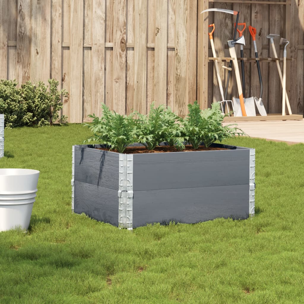 Vidaxl plantenbak 80x60 cm massief groenenhout grijs