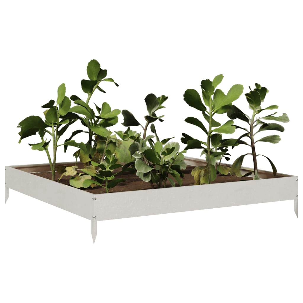 Vidaxl plantenbak 100x100x18,5 cm roestvrijstaal