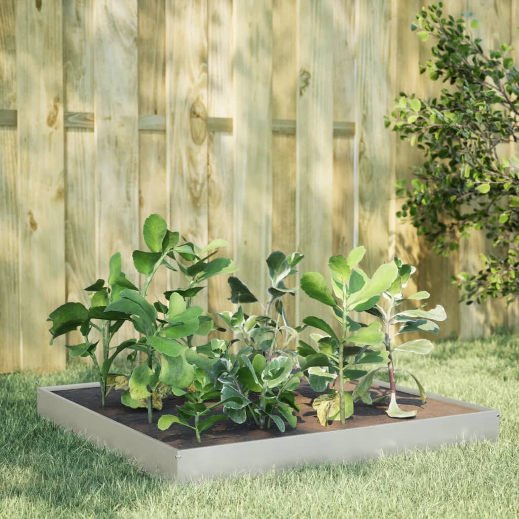 Vidaxl plantenbak 100x100x18,5 cm roestvrijstaal