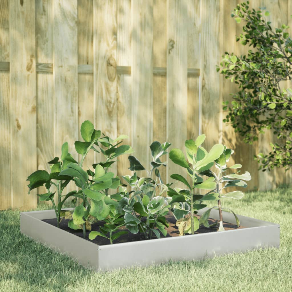 Vidaxl plantenbak 100x100x26 cm roestvrijstaal