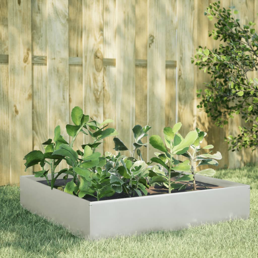 Vidaxl plantenbak 100x100x33,5 cm roestvrijstaal