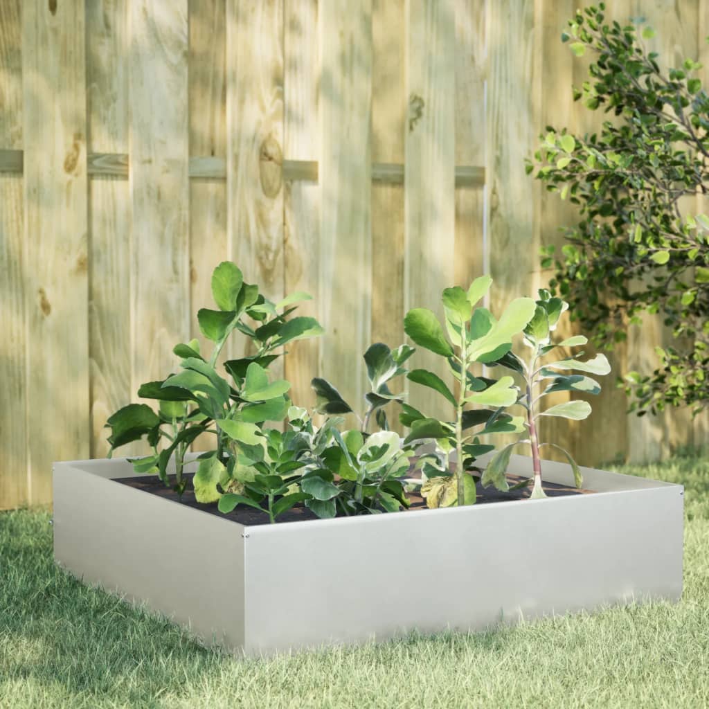 Vidaxl plantenbak 100x100x25 cm roestvrijstaal