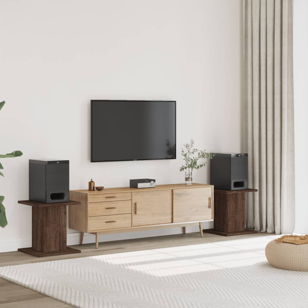 Vidaxl speakerstandaards 2 st 30x30x40 cm bewerkt hout bruin eiken