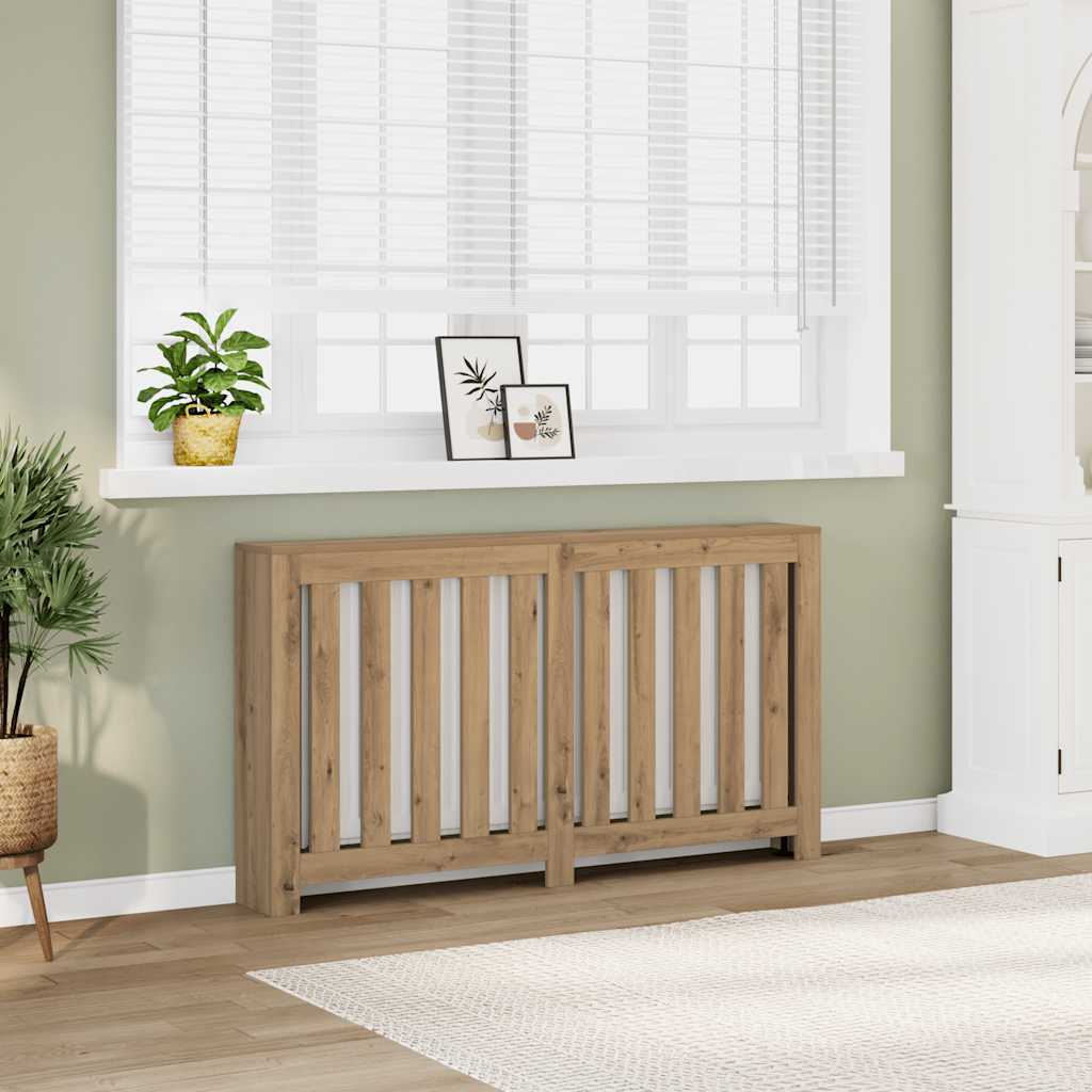 Vidaxl radiatorombouw 149x20x82 cm bewerkt hout artisanaal eikenkleur