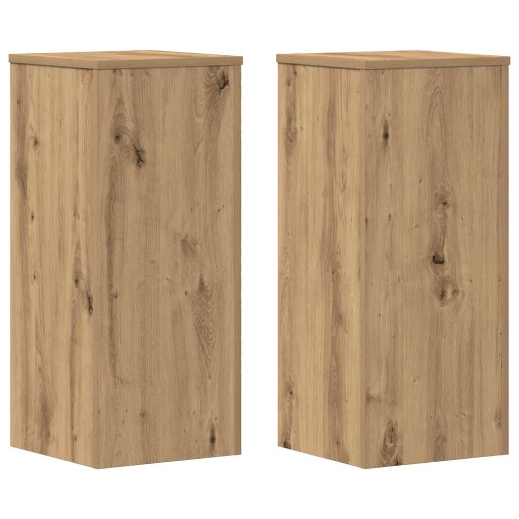 Vidaxl plantenstandaards 2 st 30x30x70 cm hout artisanaal eiken