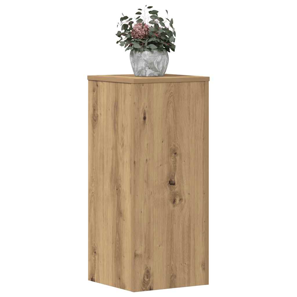 Vidaxl plantenstandaards 2 st 30x30x70 cm hout artisanaal eiken