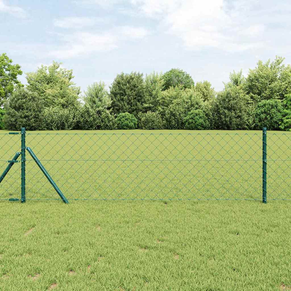 Vidaxl afrasteringspaal groen 0,8 x 25 m (60 x 60 mm gaas) staal