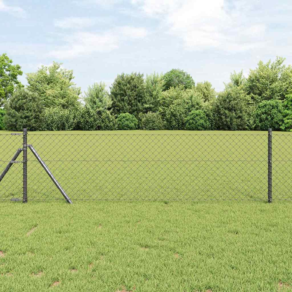 Vidaxl afrasteringspaal grijs 10 x 0,8 m (40 x 40 mm gaas)
