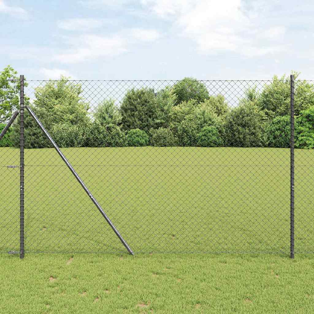 Vidaxl afrasteringspaal grijs 10 x 1,5 m (40 x 40 mm gaas)
