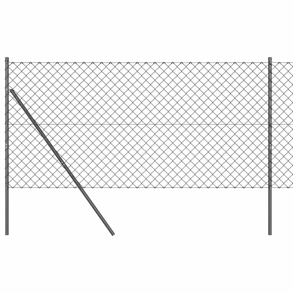 Vidaxl afrasteringspaal grijs 10 x 1 m (60 x 60 mm gaas) staal en pvc