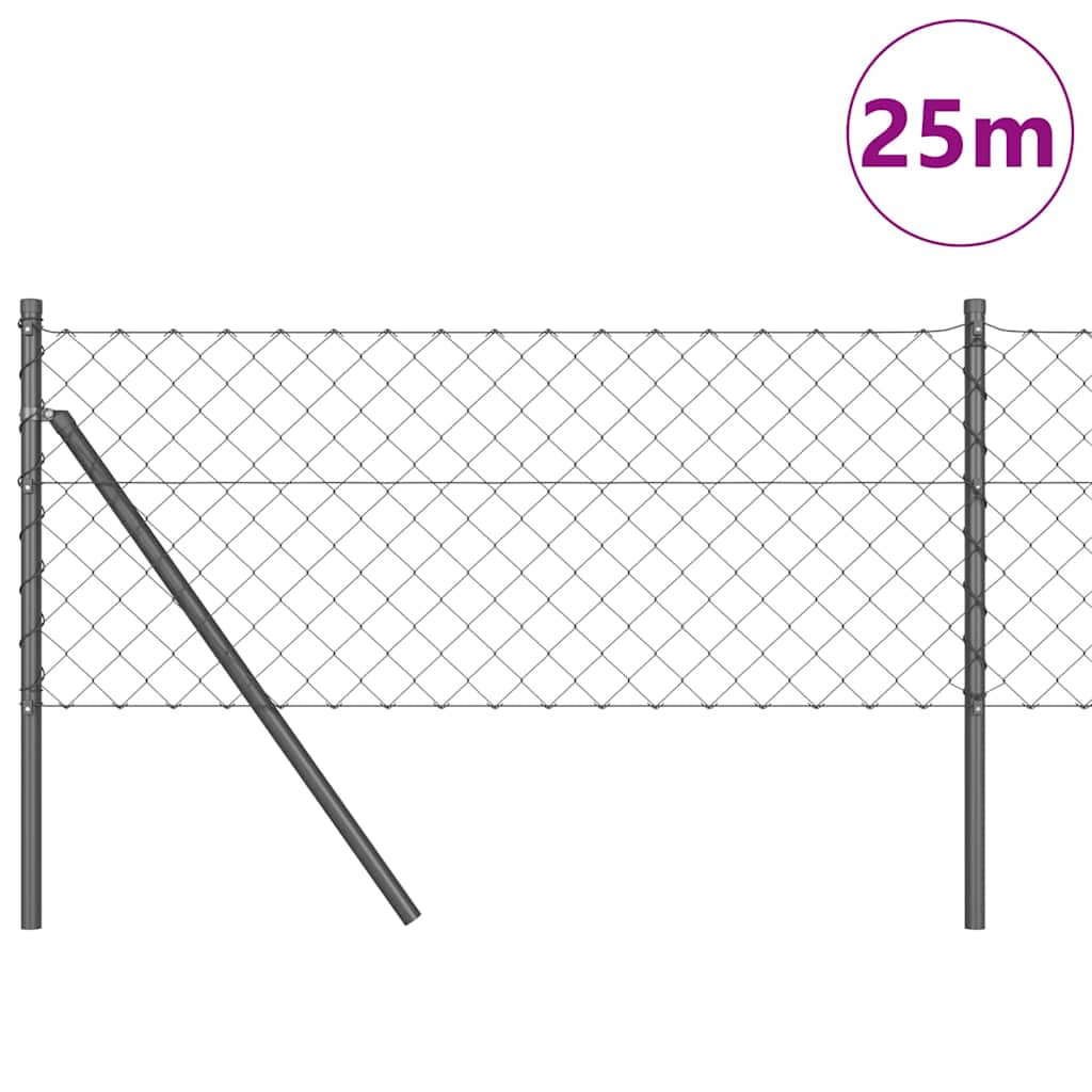Vidaxl afrasteringspaal grijs 25 x 0,4 m (60 x 60 mm gaas)