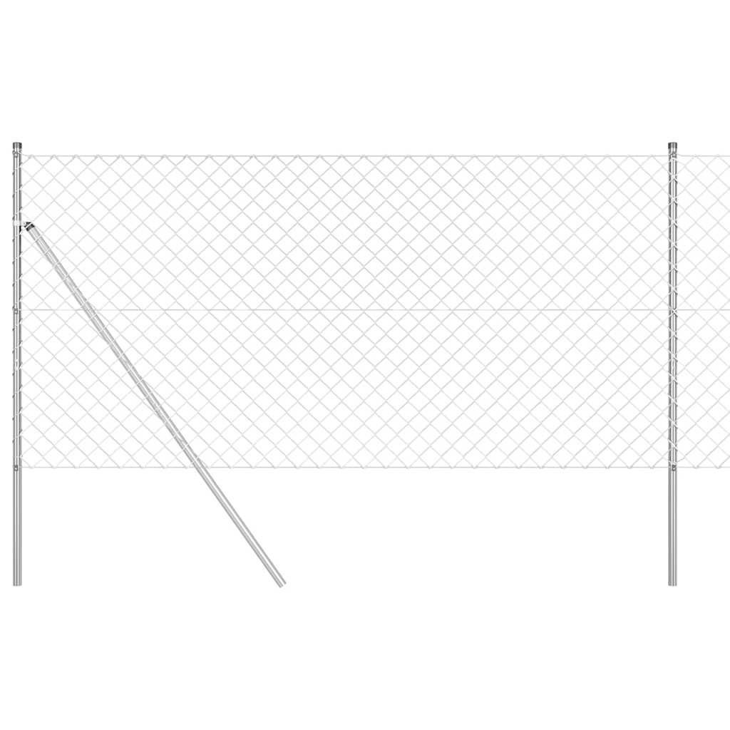 Vidaxl afrasteringspaal zilver 10 x 1,4 m (60 x 60 mm gaas) staal