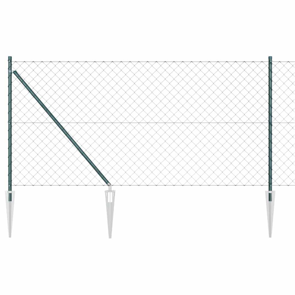 Vidaxl afrasteringspaal groen 10 x 1 m (60 x 60 mm gaas) staal en pvc