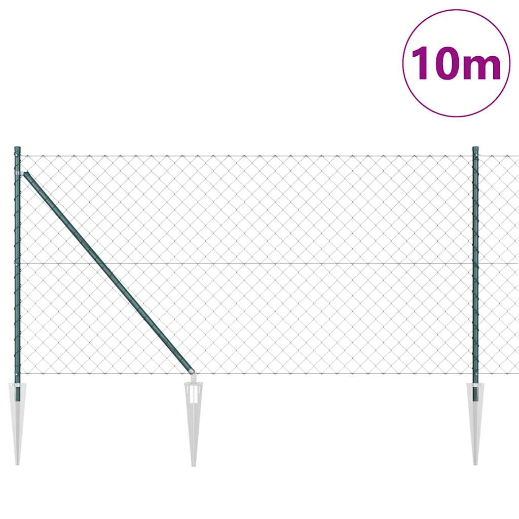 Vidaxl afrasteringspaal groen 10 x 1 m (60 x 60 mm gaas) staal en pvc