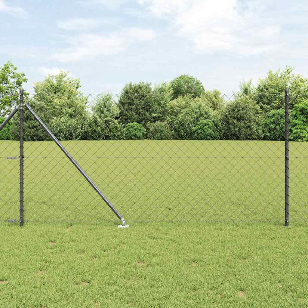 Vidaxl afrasteringspaal grijs 10 x 1 m (60 x 60 mm gaas) staal en pvc