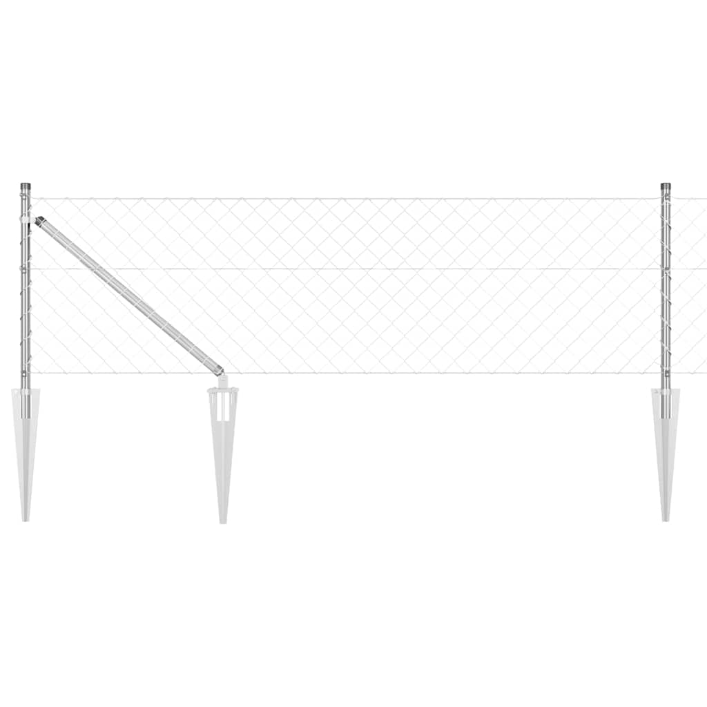 Vidaxl afrasteringspaal zilver 10 x 0,4 m (60 x 60 mm gaas) staal