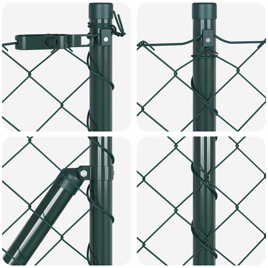 Vidaxl afrasteringspaal groen 10 x 1 m (60 x 60 mm gaas) staal en pvc