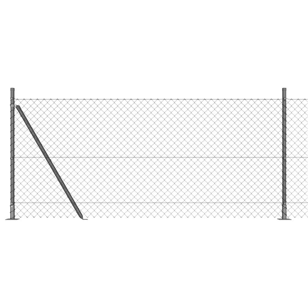 Vidaxl afrasteringspaal grijs 10 x 1 m (40 x 40 mm gaas) staal en pvc