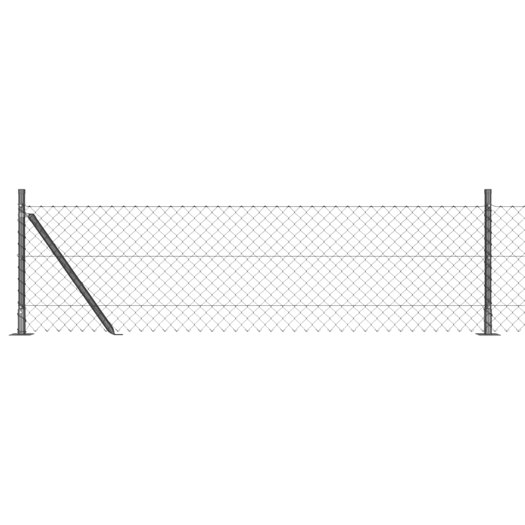 Vidaxl afrasteringspaal grijs 25 x 0,6 m (60 x 60 mm gaas)