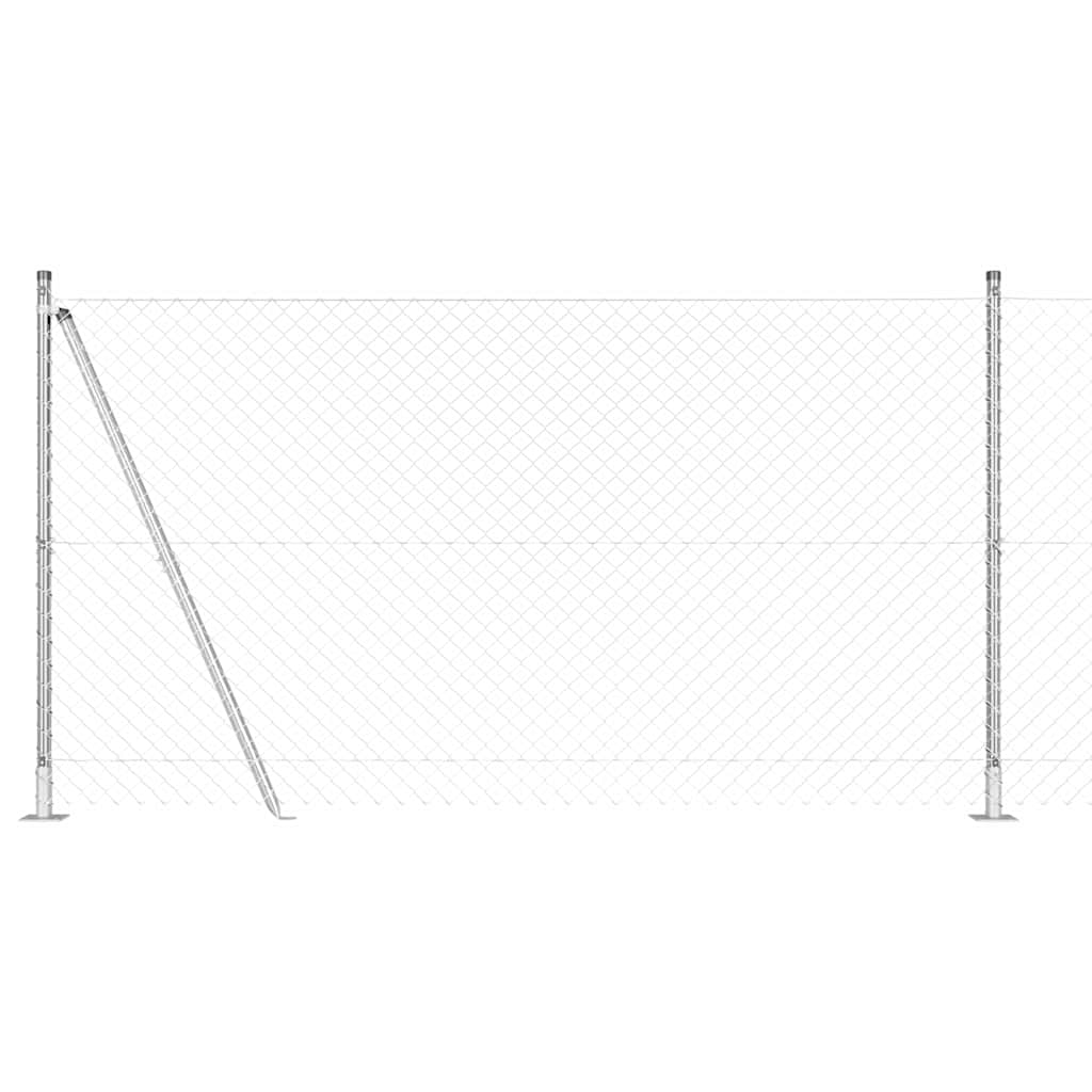 Vidaxl afrasteringspaal zilver 10 x 1,2 m (40 x 40 mm gaas) staal
