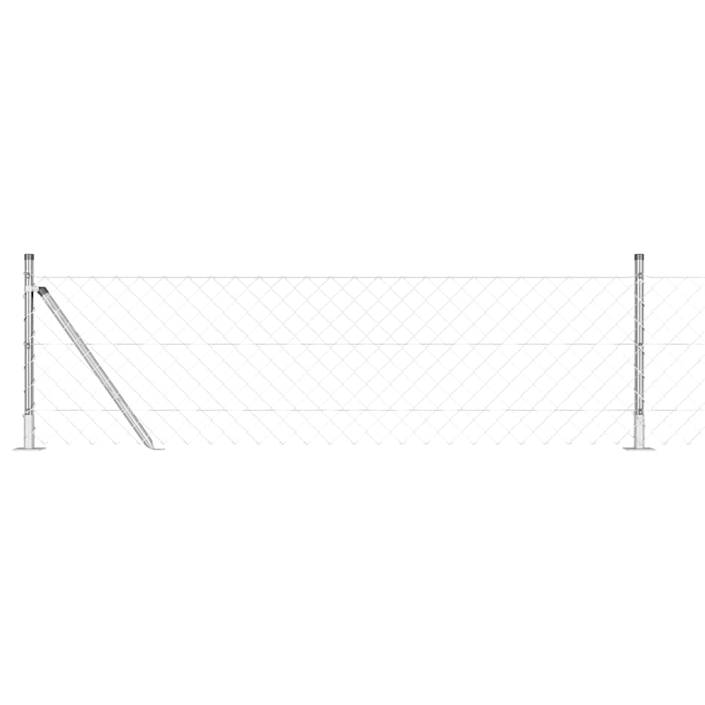 Vidaxl afrasteringspaal zilver 10 x 0,6 m (60 x 60 mm gaas) staal