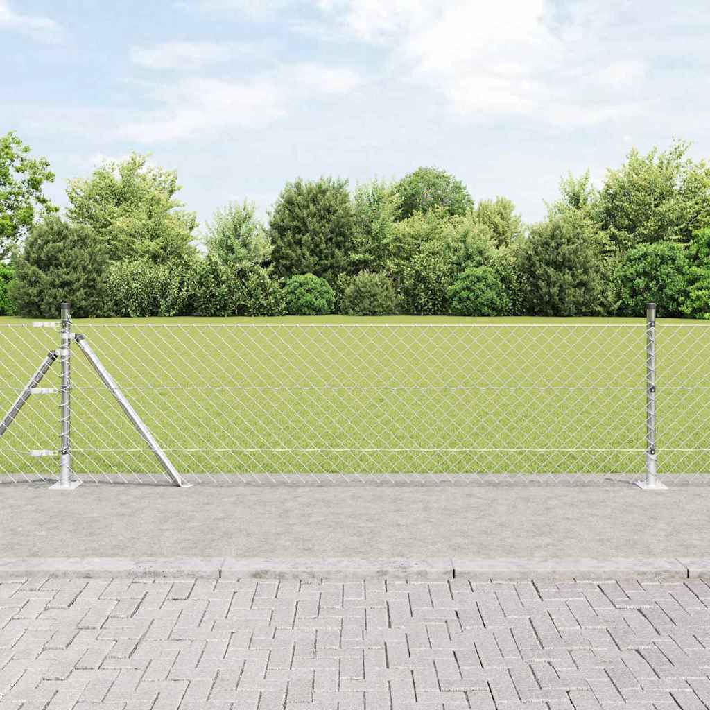 Vidaxl gaashek met betonnen voetstuk 25 x 0,6 m gegalvaniseerd staal