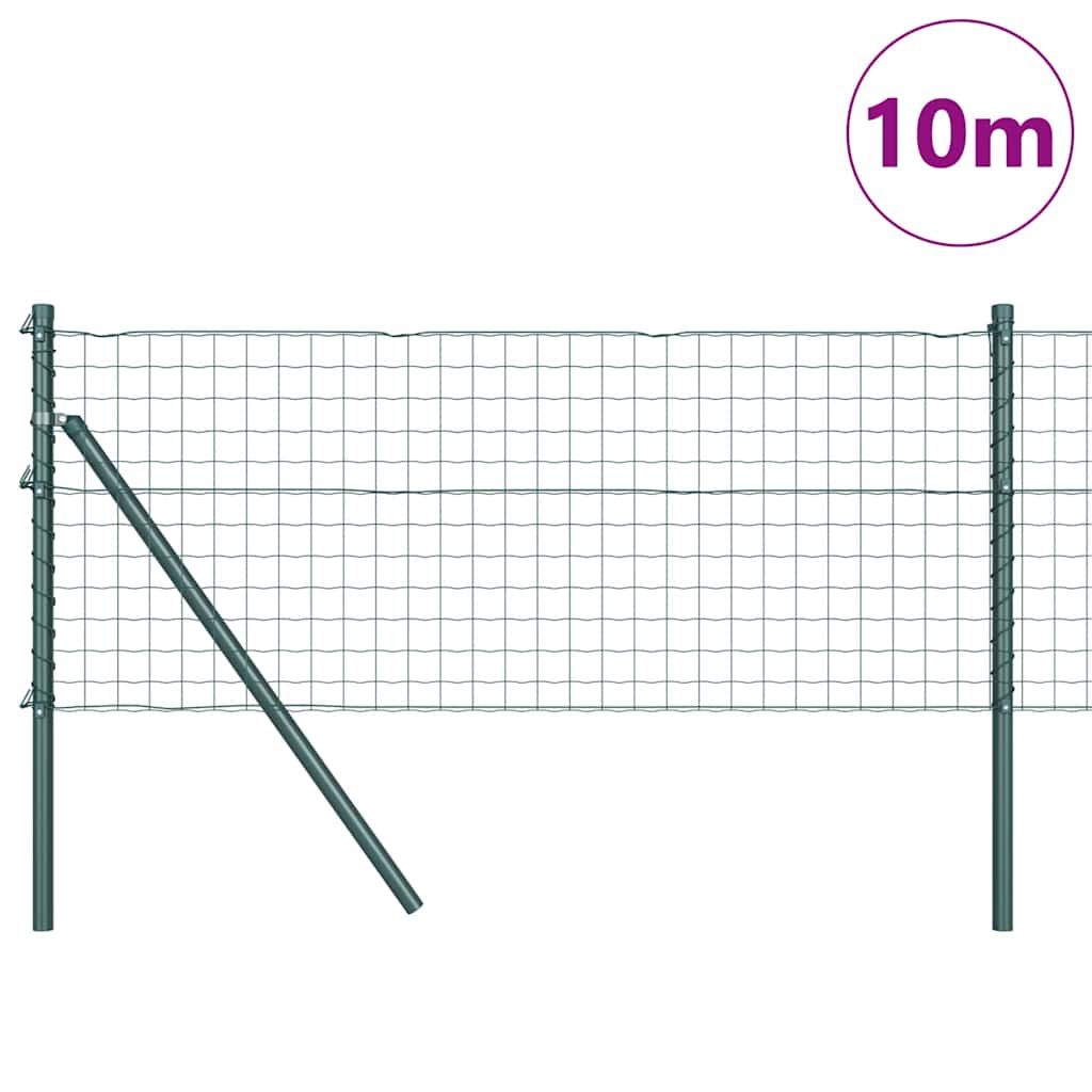 Vidaxl hek met paal groen 0,8 x 10 m staal en pvc