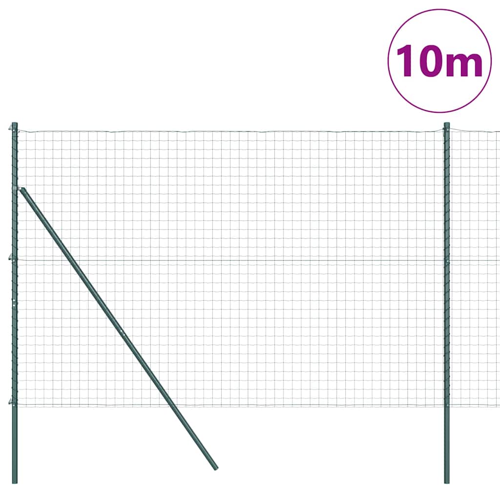 Vidaxl hek met paal groen 1,6 x 10 m staal en pvc