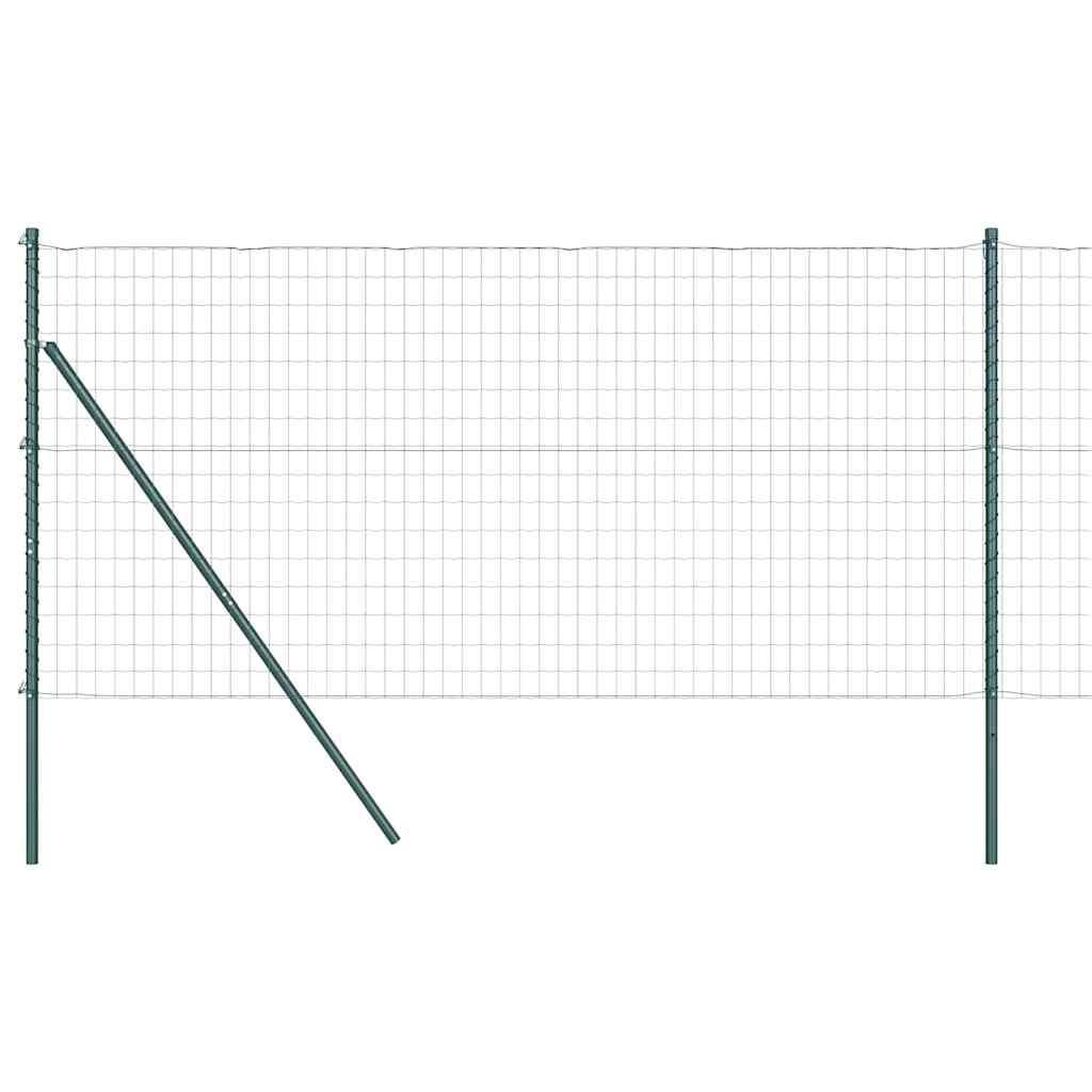 Vidaxl hek met paal groen 1,2 x 10 m staal en pvc