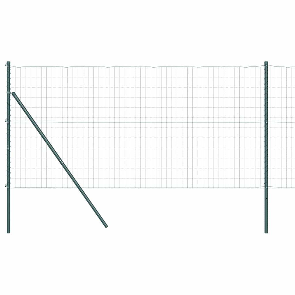 Vidaxl hek met paal groen 1,4 x 10 m staal en pvc