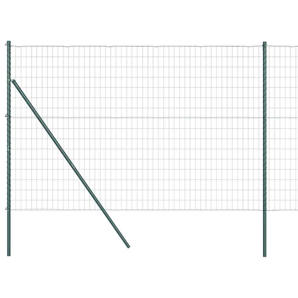 Vidaxl hek met paal groen 1,5 x 10 m staal en pvc