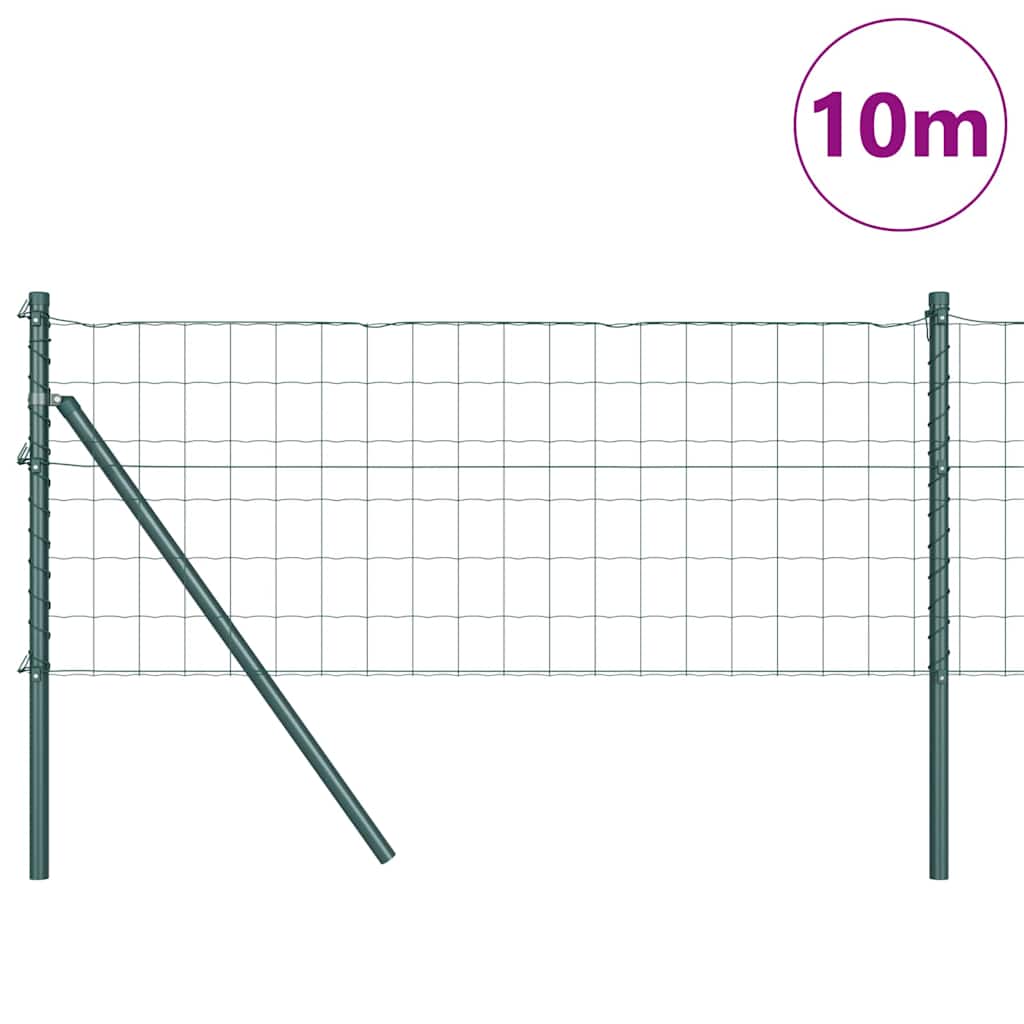 Vidaxl hek met paal groen 0,4 x 10 m staal en pvc