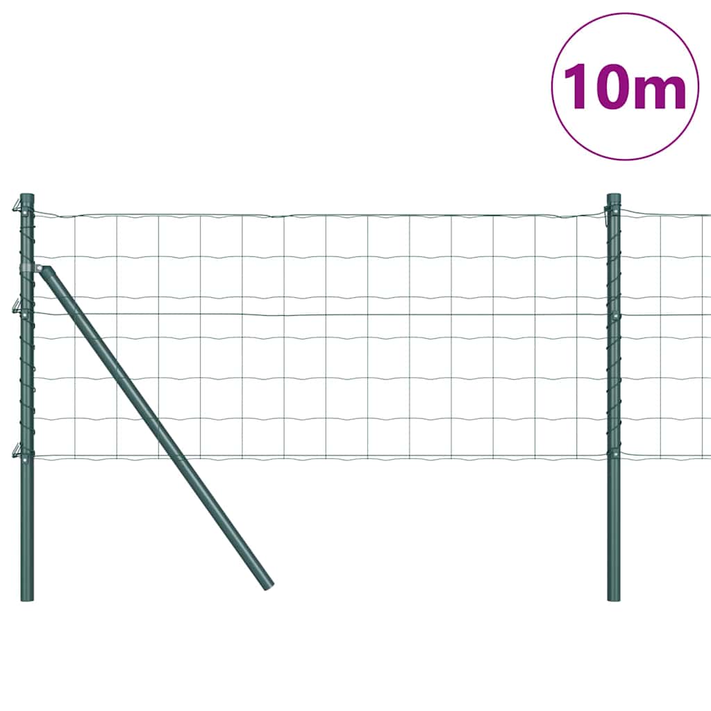 Vidaxl hek met paal groen 0,6 x 10 m staal en pvc