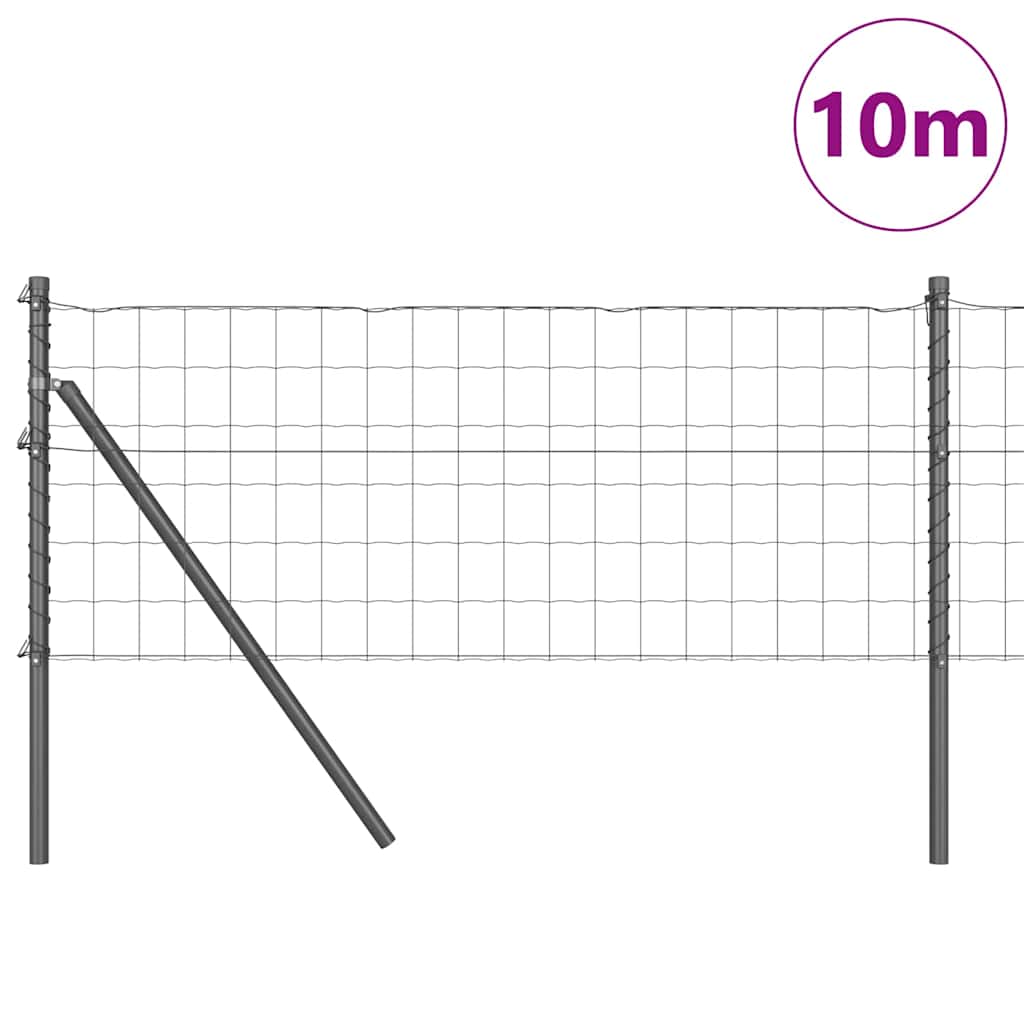 Vidaxl hek met paal grijs 0,4 x 10 m staal en pvc