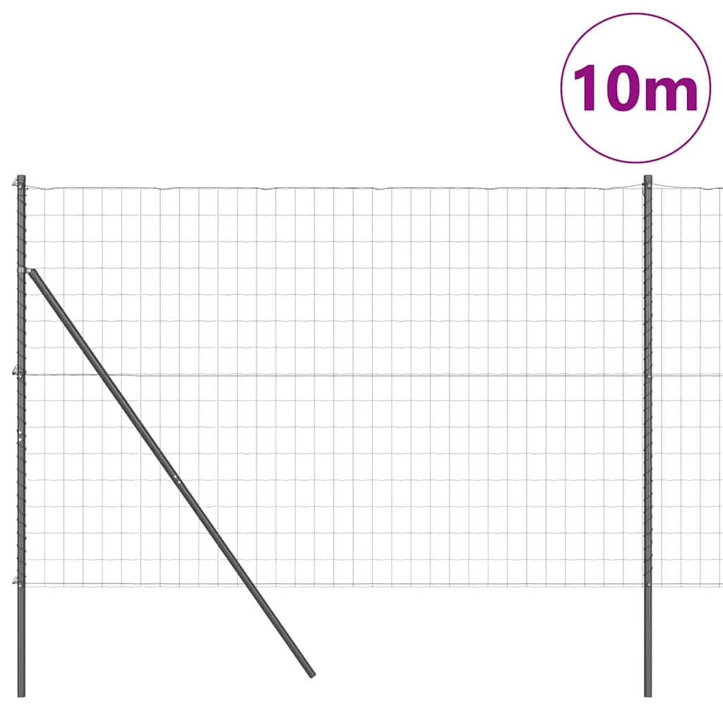Vidaxl hek met paal grijs 1,5 x 10 m staal en pvc