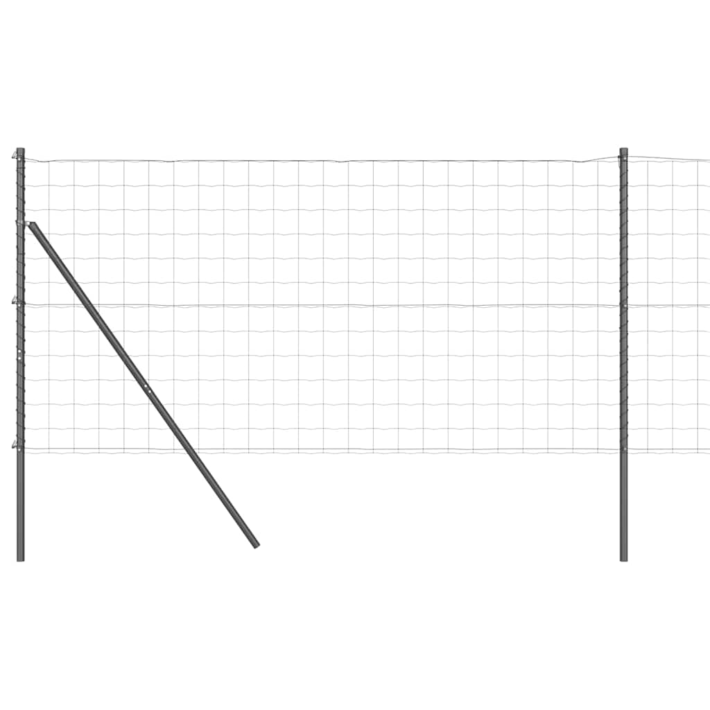 Vidaxl hek met paal grijs 1 x 10 m staal